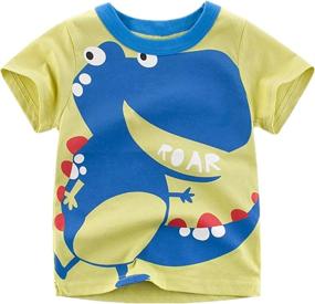 img 2 attached to 🦖 JUNOAI Toddler Dinosaur Crewneck T Shirts: Stylish Boys' Clothing at Tops, Tees & Shirts