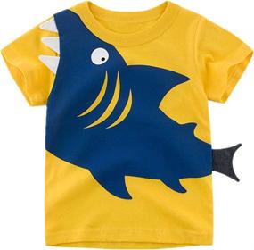 img 3 attached to 🦖 JUNOAI Toddler Dinosaur Crewneck T Shirts: Stylish Boys' Clothing at Tops, Tees & Shirts