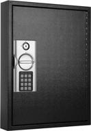 kyodoled 60 key cabinet with digital lock,lock box with code wall mounted,metal steel key safe,large storage cabinet boxes for house key,12.99'' x 17'' x 2.55'' (black,60 keys) logo