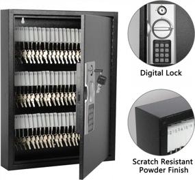img 2 attached to KYODOLED 60 Key Cabinet With Digital Lock,Lock Box With Code Wall Mounted,Metal Steel Key Safe,Large Storage Cabinet Boxes For House Key,12.99'' X 17'' X 2.55'' (Black,60 Keys)