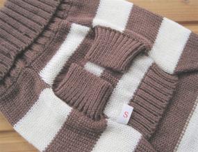 img 1 attached to 🐶 Turtleneck Striped Dog Wool Classic Sweaters (Brown and White Stripe, Small)