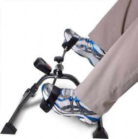 img 3 attached to Складной велотренажер под столом - цифровой дисплей для тренировки рук и ног - отлично подходит для пожилых людей, пожилых людей, инвалидов или использования в офисе