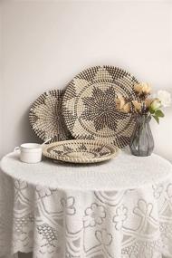 img 3 attached to Handmade Round Woven Wall Basket Decor - Five Hanging Seagrass Baskets for Trendy All Natural Boho Styled Home Decor