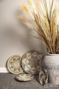 img 2 attached to Handmade Round Woven Wall Basket Decor - Five Hanging Seagrass Baskets for Trendy All Natural Boho Styled Home Decor