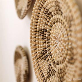 img 1 attached to Handmade Round Woven Wall Basket Decor - Five Hanging Seagrass Baskets for Trendy All Natural Boho Styled Home Decor