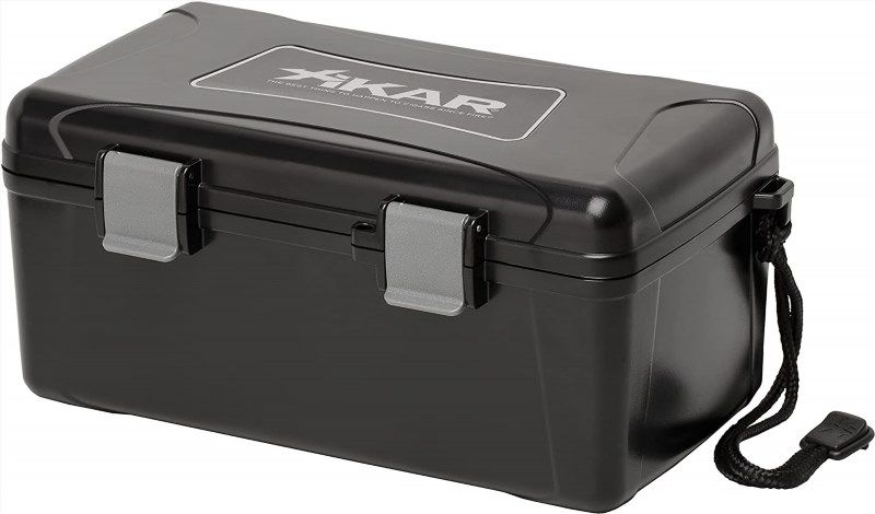 Xikar Cigar Travel Humidor, Extreme Protection, Rugged, Travel Case For 5  Cigars, Airtight, Watertight, Crushproof, Includes 1 Mini Humidifier
