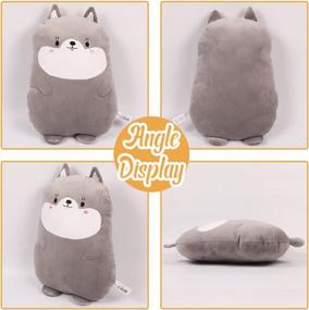 img 1 attached to Soft Husky Anime Plush Pillow - 17.7In Cute Stuffed Animal Toy, Kawaii Plushie For Room Decor, Christmas Gifts For Women & Kids Birthday - By ARELUX