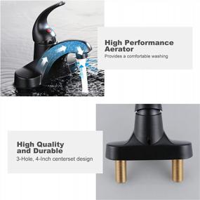 img 1 attached to Lead-Free Oiled Rubbed Bronze Single Handle Commercial Bathroom Faucet For Basin Sink With Pop-Up Drain Assembly - 4 Inch Centerset Vanity Faucet And Basin Mixer Tap By WOWOW