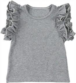 img 2 attached to 👚 Adorable Double Ruffle Solid Tank Top for Wennikids Little Girls