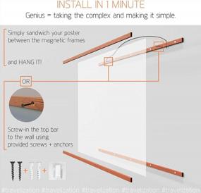 img 1 attached to Magnetic Poster Hanger Frame 12" - Premium Quality Wood, Extra Strong Magnets, Quick & Easy Setup, Full Hanging Kit For Wall Art/Prints/Canvas/Photos/Pictures/Artwork/Scratch Map (12X20 12X18 12X24)