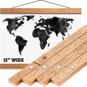 img 4 attached to Magnetic Poster Hanger Frame 12" - Premium Quality Wood, Extra Strong Magnets, Quick & Easy Setup, Full Hanging Kit For Wall Art/Prints/Canvas/Photos/Pictures/Artwork/Scratch Map (12X20 12X18 12X24)