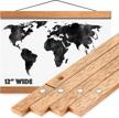 magnetic poster hanger frame 12" - premium quality wood, extra strong magnets, quick & easy setup, full hanging kit for wall art/prints/canvas/photos/pictures/artwork/scratch map (12x20 12x18 12x24) logo
