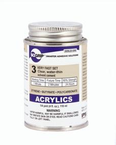 img 1 attached to SCIGRIP 10799 3 Acrylic Solvent Cement, Low-VOC, Water-Thin And Very Fast Setting, Clear, 1/4 Pint (4 Fl Oz)