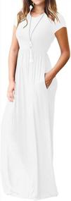 img 2 attached to GRECERELLE Women'S Short Sleeve Loose Plain Maxi Dresses Casual Long Dresses With Pockets