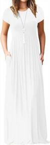 img 3 attached to GRECERELLE Women'S Short Sleeve Loose Plain Maxi Dresses Casual Long Dresses With Pockets