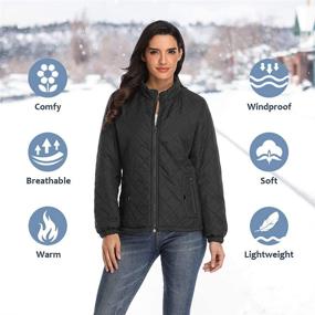 img 2 attached to 🧥 PEIQI Quilted Jacket: Stylish Women's Outwear with Functional Pockets in Coats, Jackets & Vests