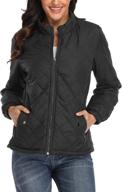 🧥 peiqi quilted jacket: stylish women's outwear with functional pockets in coats, jackets & vests logo