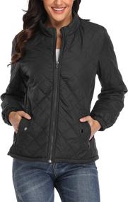 img 4 attached to 🧥 PEIQI Quilted Jacket: Stylish Women's Outwear with Functional Pockets in Coats, Jackets & Vests