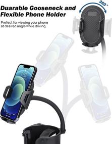 img 1 attached to Upgraded JoyTutus Cup Holder Expander Phone Mount for Car - Large Insert with Elastic Force Piece, Universal Phone Holder Compatible with iPhone, Samsung & All Smartphones