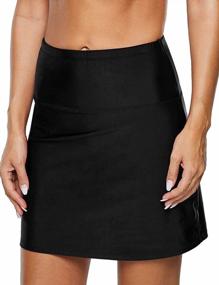 img 4 attached to Transform Your Beach Look With Hilor Women'S High Waisted Swim Skirt - The Perfect Tankini Swimsuit Bottom
