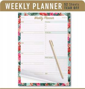 img 3 attached to Stay Organized & Motivated: Oriday Weekly Planner Bundle With Habit & Water Trackers & 4 Ballpoint Sets In Gift Box - Undated & Flamingo Themed (7.8"X10", 52 Sheets)