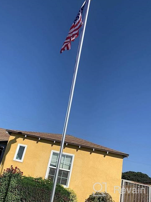 img 1 attached to Extra Thick Heavy Duty Aluminum Flag Pole Kit - WeValor 20FT Sectional In-Ground Flagpole With Free 3X5 Polyester American Flag For Residential Or Commercial Outdoor Use review by Jeremy Keller