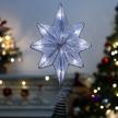 🌟 lewondr silver christmas star tree topper with lights - battery powered bethlehem star lighted xmas tree ornament for indoor holiday logo