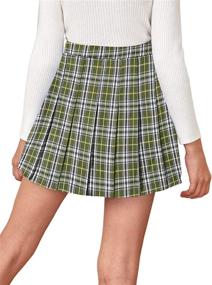 img 1 attached to Milumia Tartan Pleated Elastic Uniform Girls' Clothing via Skirts & Skorts