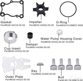 img 3 attached to 🚤 BDFHYK 63D-W0078-01 Water Pump Impeller Repair Kit for Yamaha 40HP 50HP 60HP - Sierra 18-3434 Replacement