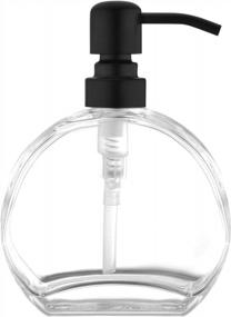 img 4 attached to Refillable Black Glass Soap Dispenser With Stainless Steel Pump - Ideal For Essential Oils, Lotions, And Liquid Soaps In Kitchen And Bathroom Countertops - Rust Proof