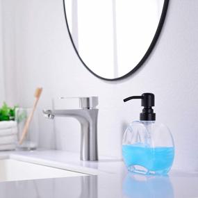 img 3 attached to Refillable Black Glass Soap Dispenser With Stainless Steel Pump - Ideal For Essential Oils, Lotions, And Liquid Soaps In Kitchen And Bathroom Countertops - Rust Proof