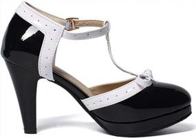 img 2 attached to Women'S High Heel T Strap Mary Jane Pumps With Bow - Caradise Rockabilly Dress Shoes