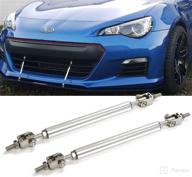 🚗 enhance vehicle style and performance with xotic tech 2pc adjustable front bumper lip splitter diffuser strut rod tie bars [silver] логотип