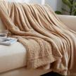 clothknow tan sherpa flannel fleece bed blanket queen size for bed women men bed tan plush throw blanket full size fuzzy soft blanket (79'' x 90'') logo