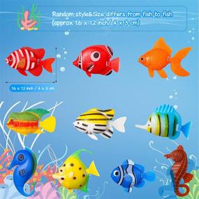 img 1 attached to 10 Multi-Colored Artificial Fish Decorations for Fish Tank - Plastic Fake Fish 🐠 Ornaments with Moving Floating Action, Ideal Bubble Tube Accessories and Small Tropical Aquarium Decor