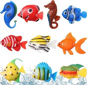 img 4 attached to 10 Multi-Colored Artificial Fish Decorations for Fish Tank - Plastic Fake Fish 🐠 Ornaments with Moving Floating Action, Ideal Bubble Tube Accessories and Small Tropical Aquarium Decor