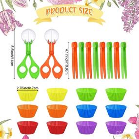 img 3 attached to ✂️ 20-Piece Fine Motor Skills Handy Scooper Set: Developmental Toy for Kids 5 and Up - Includes 8 Tweezers, 2 Jumbo Scissors Clip, and 10 Assorted Colors Sorting Bowls