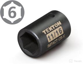 img 2 attached to TEKTON 47754 1/2-Inch Drive x 11/16-Inch Impact Socket: Reliable 6-Point Tool for Heavy-Duty Applications