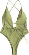 zaful crisscross one piece swimsuit v collar: stylish women's clothing for swimsuits & cover ups logo