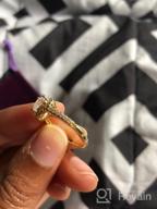 img 1 attached to 18K Gold Plated Cubic Zirconia Eternity Bridal Band Halo Ring Set For Wedding And Engagement From MDFUN review by Jared Gopalan