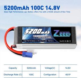 img 3 attached to Zeee 4S Lipo Battery 14.8V 5200MAh 100C With EC5 Plug - Perfect For RC Multirotor, Car, Truck And Boat!