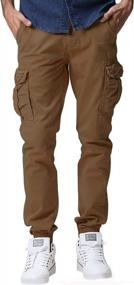 img 4 attached to Men'S Twill Jogger Pants: Perfect Match For Comfort & Style!