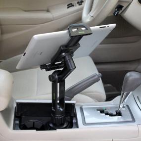 img 1 attached to IKross 2-In-1 Cup Mount Holder: Perfectly Secure Tablet And Smartphone Holder For Your Car