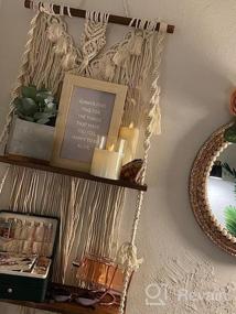 img 8 attached to Handmade Bohemian 2 Tier Macrame Wall Shelf With Boho Wooden And Woven Plants Decor For Stylish Bathroom, Kitchen, Nursery Storage