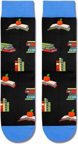 img 1 attached to Женские носки Crazy Socks - забавные оригинальные носки в подарок учителям и любителям книг