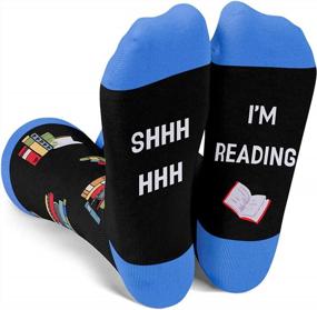img 4 attached to Женские носки Crazy Socks - забавные оригинальные носки в подарок учителям и любителям книг