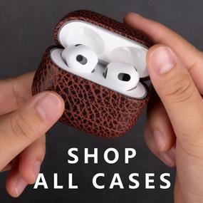 img 1 attached to Bicolour Series Lopie AirPods 3Rd Generation Case: Handmade Real Leather Cover For Apple AirPods 3 - Brown/Black
