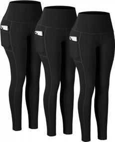 img 4 attached to Ultimate Comfort And Functionality: High Waisted Leggings With Pockets For Women