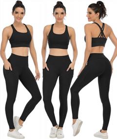 img 3 attached to Ultimate Comfort And Functionality: High Waisted Leggings With Pockets For Women