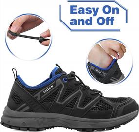 img 1 attached to GRITION Мужские походные сандалии с закрытым носком - дышащая босиком обувь для воды для спортивных приключений